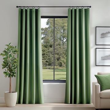 Velvet Blackout Curtains Sage Green Thermal Insulated Curtains Living Room Darkening Curtains 96 Inches Long Soft