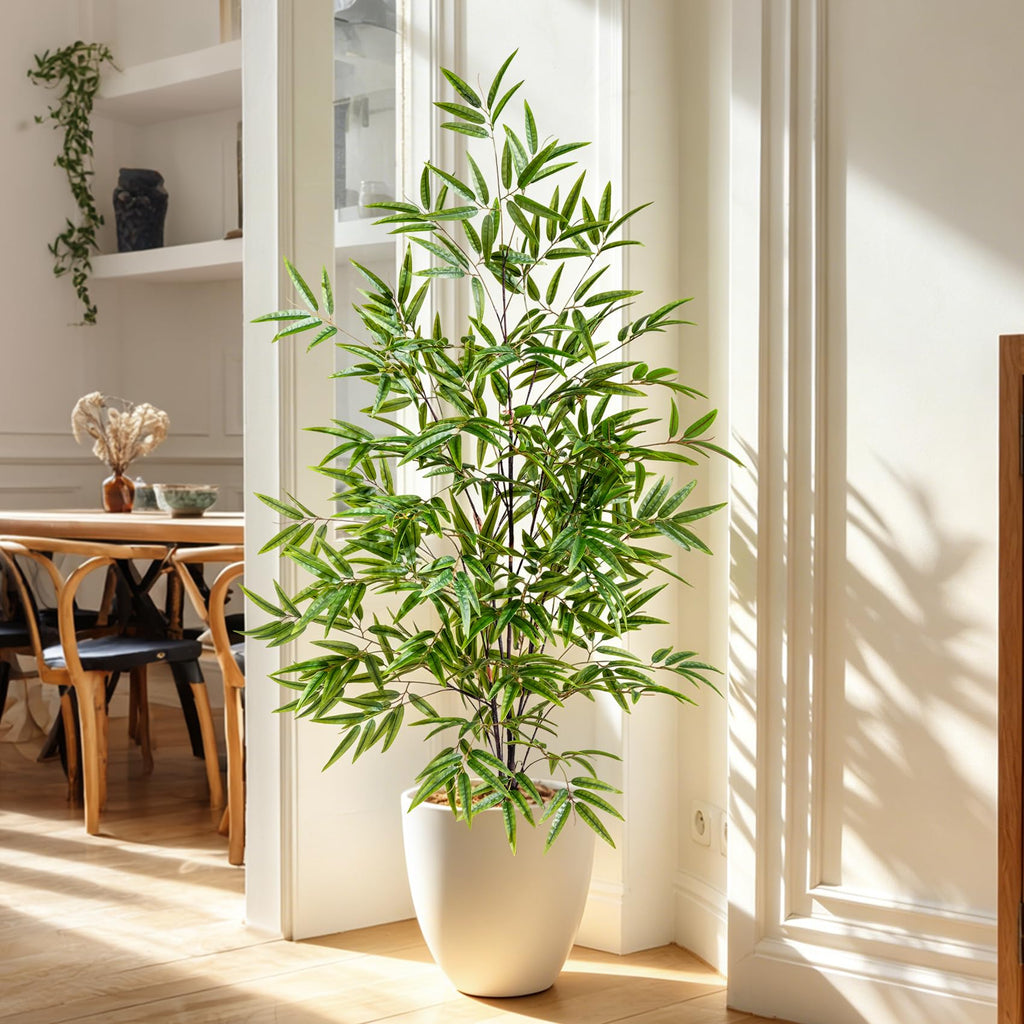 Tall Artificial Bamboo Trees Large Faux Plastic Silk Plants Indoor Outdoor Realistic Floor Plant Potted Fake Bamboo