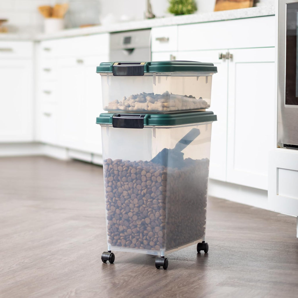 USA Airtight Pet Food Container, Up to 30 lbs & 11 lbs, Green