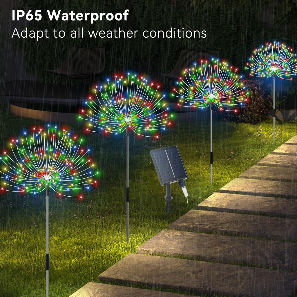 Solar Garden Lights Outdoor Waterproof, 4 Pack Total 480 LED