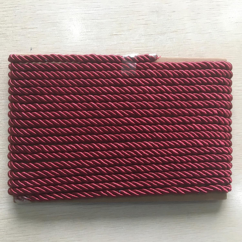 M Twisted Cord Trim Rope(Wine) - 10 Yards 8m