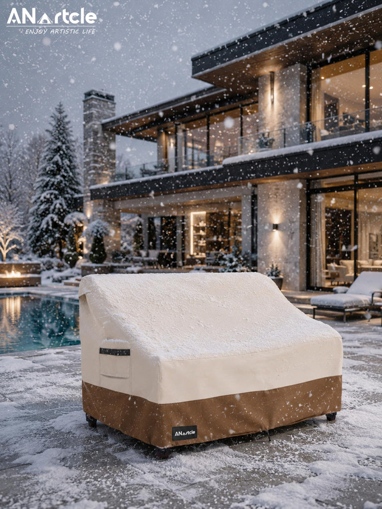 2-Seater Patio Loveseat Cover, 58W x 32.5D x 31H Inches Outdoor Couch Cover, 100% Waterproof Heavy Duty Patio Sofa