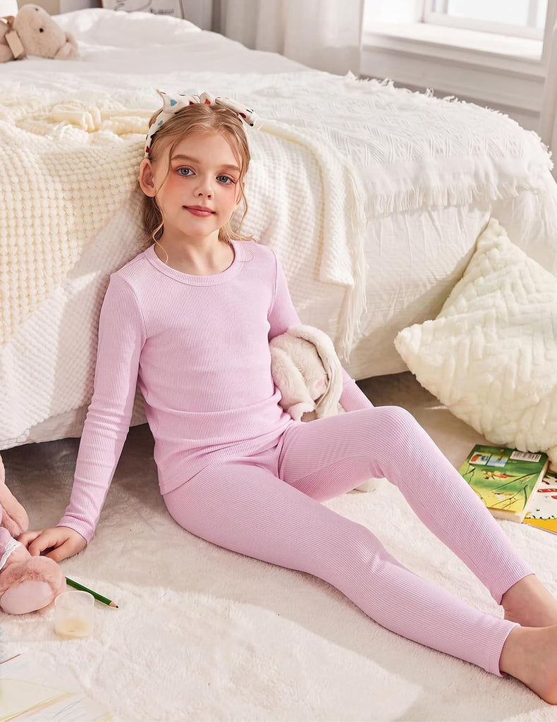 Girls Pajamas 2 Piece Snug Fit Kids Pjs Set Long Sleeve Sleepwear