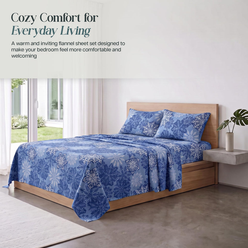 100% Cotton Double Brushed Flannel Sheets Set with 16" Deep Pocket