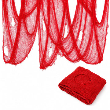 Halloween Creepy Cloth Red 79 X 315 in, Spooky Scary Gauze Decor