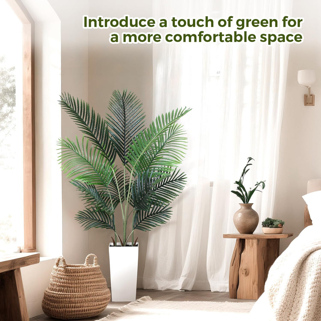 Artificial Palm Tree 5FT, 59" Fake Palm Tree, Faux Tree w/Nursery Pot