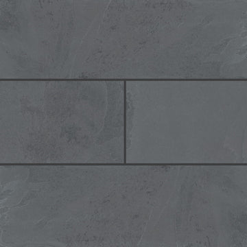 Gauged Slate Subway Tile | Camden Black Charcoal | 4" x 12"