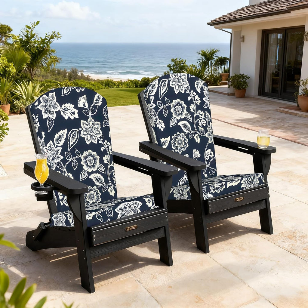 Adirondack Chair Cushions 48x20x2.5 Inch, Water Repellent, Fade Resistant, High Back Outdoor Rocking Chair Cushions