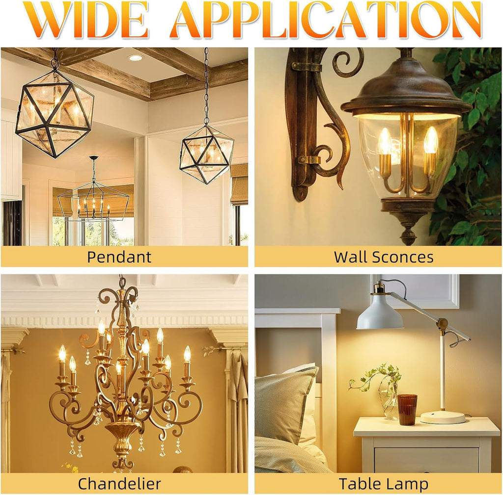 E12 Candelabra Bulb, Chandelier Light Bulbs, E12 LED Bulb, 2700K