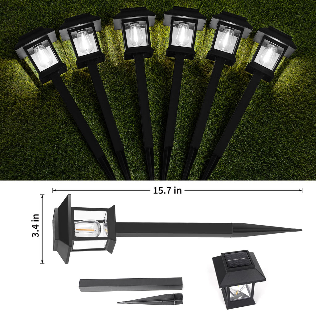 Solar Pathway Lights Outdoor,12 Pack Cool White 6000K Solar Lights