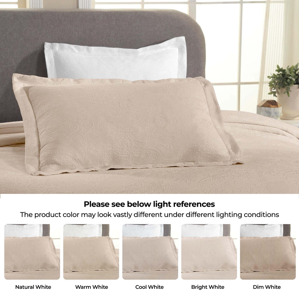 Cotton 2-Piece Bedspread Set, Oversized Bedspread, 1 Pillow Sham, Medium Weight Blanket, Home Bed Decor, Warm