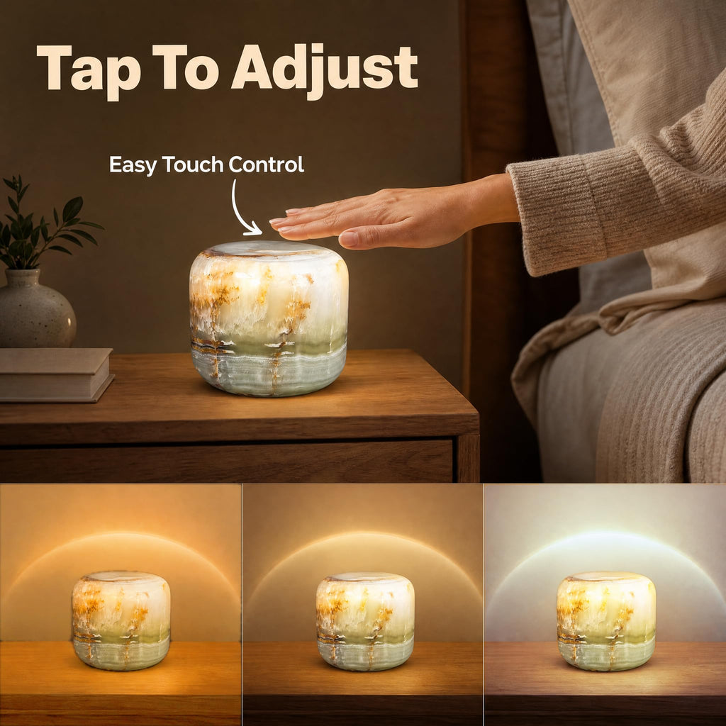 Marble Table Lamp Nature Stone Pat Lamp (Jade Green Onyx)