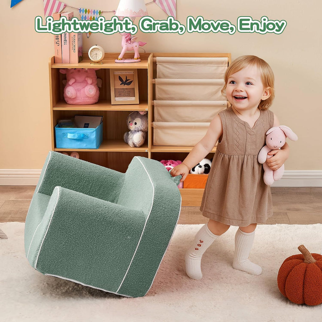 Kids Bean Bag Chair with Armrests & Side Pocket for 3-6 Years Old