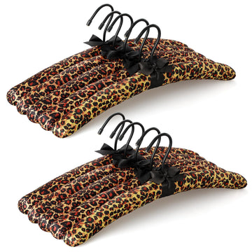 Satin Padded Hangers for Women Clothing 17inch 10 Pack Leopard