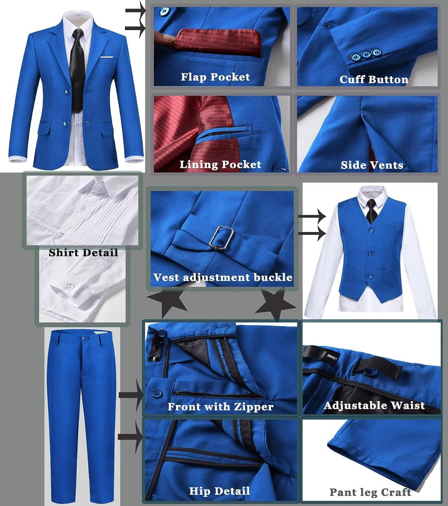 Boys Suit Set Slim Fit Kids Formal Suits Tux Prom Suits for Boy Teen Outfit