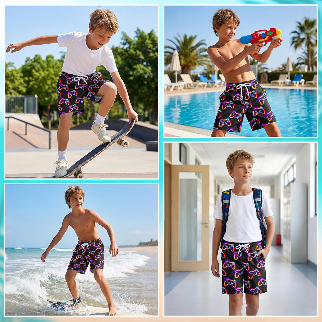 Boys Swim Trunks Bathing Suit Boys Swimsuit Swim Shorts Swimwear Quick Dry Swim Trunks with Compression Liner