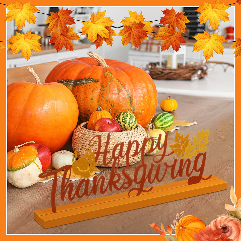 Happy Thanksgiving Decorations, Fall Metal Table Sign