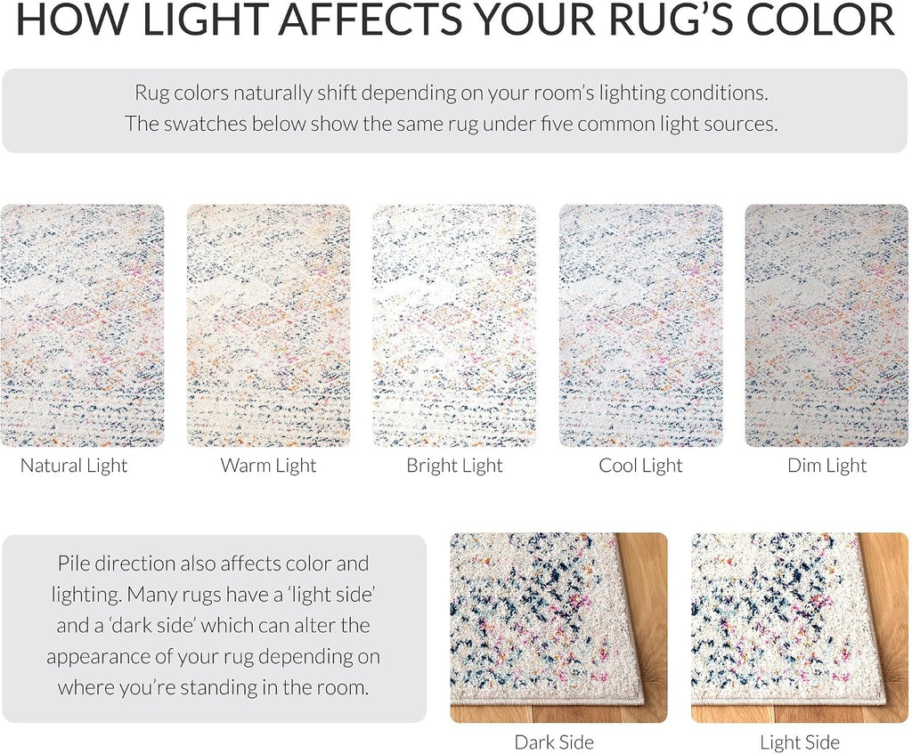 Tulum Area Rug 12x15, Textured X-Large Ivory & Dark Blue TUL264D