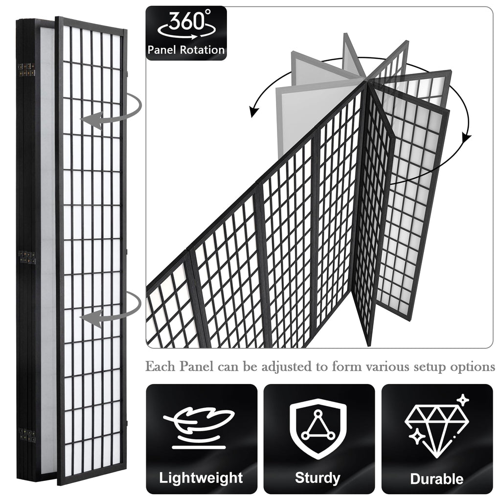 4 Panel Shoji Screen Room Divider, Folding Privacy Screens, Room Partitions and Dividers, Decorative Room Dividers