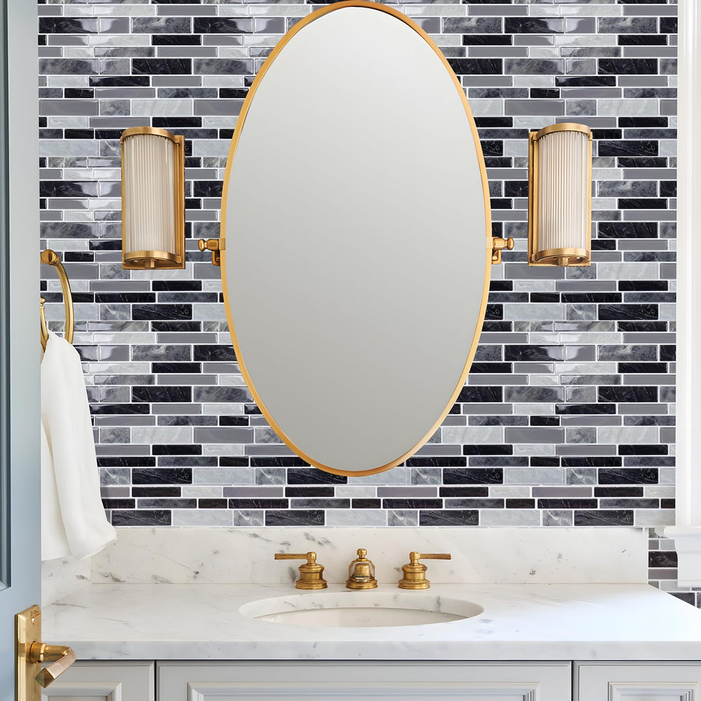 10-Sheet Peel and Stick Backsplash Waterproof Oil-Proof Wall Tiles