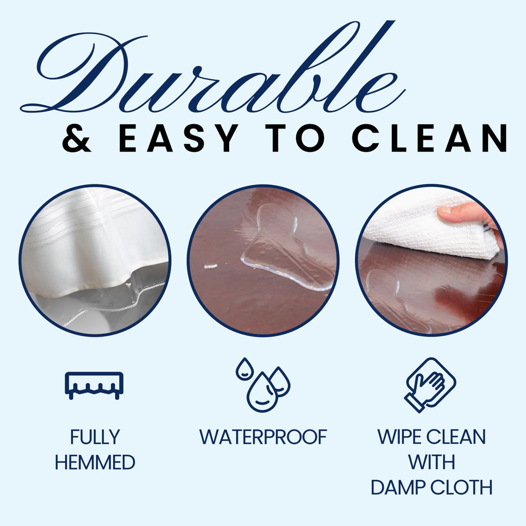 Heavy Duty Clear Plastic Table Cover Protector Rectangle 60x90 - Waterproof, Oil Proof, Wipeable Vinyl Tablecloth