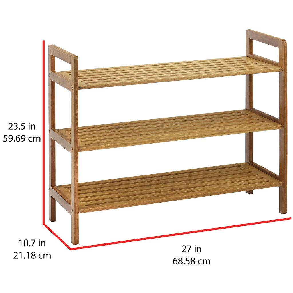 3-Tier Bamboo Shoe Rack, Natural