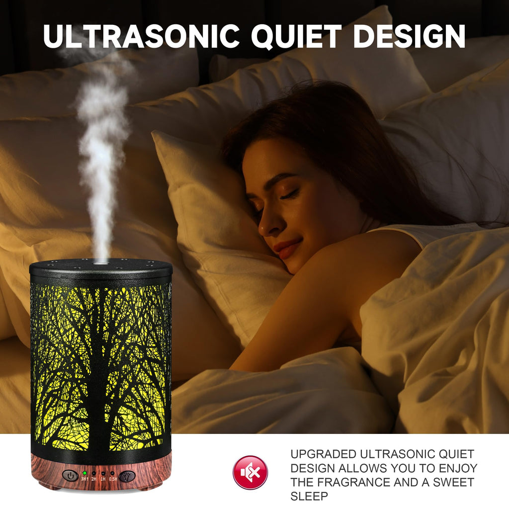 Essential Oil Diffuser & Essential Oils Set, Aromatherapy Diffuser with 7 LED Colors, 6 Oils Gift Pack (Clean Home