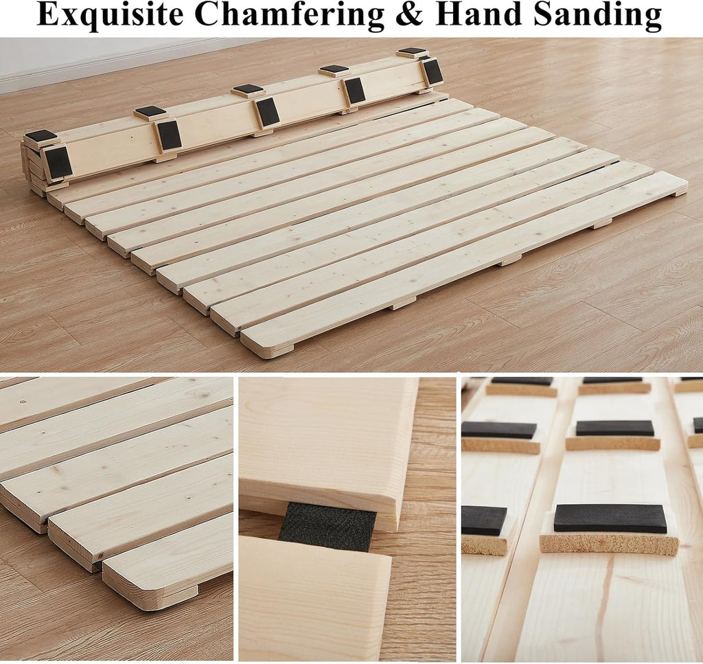 Foldable Floor Bed Frame for Japanese Futon Mattress