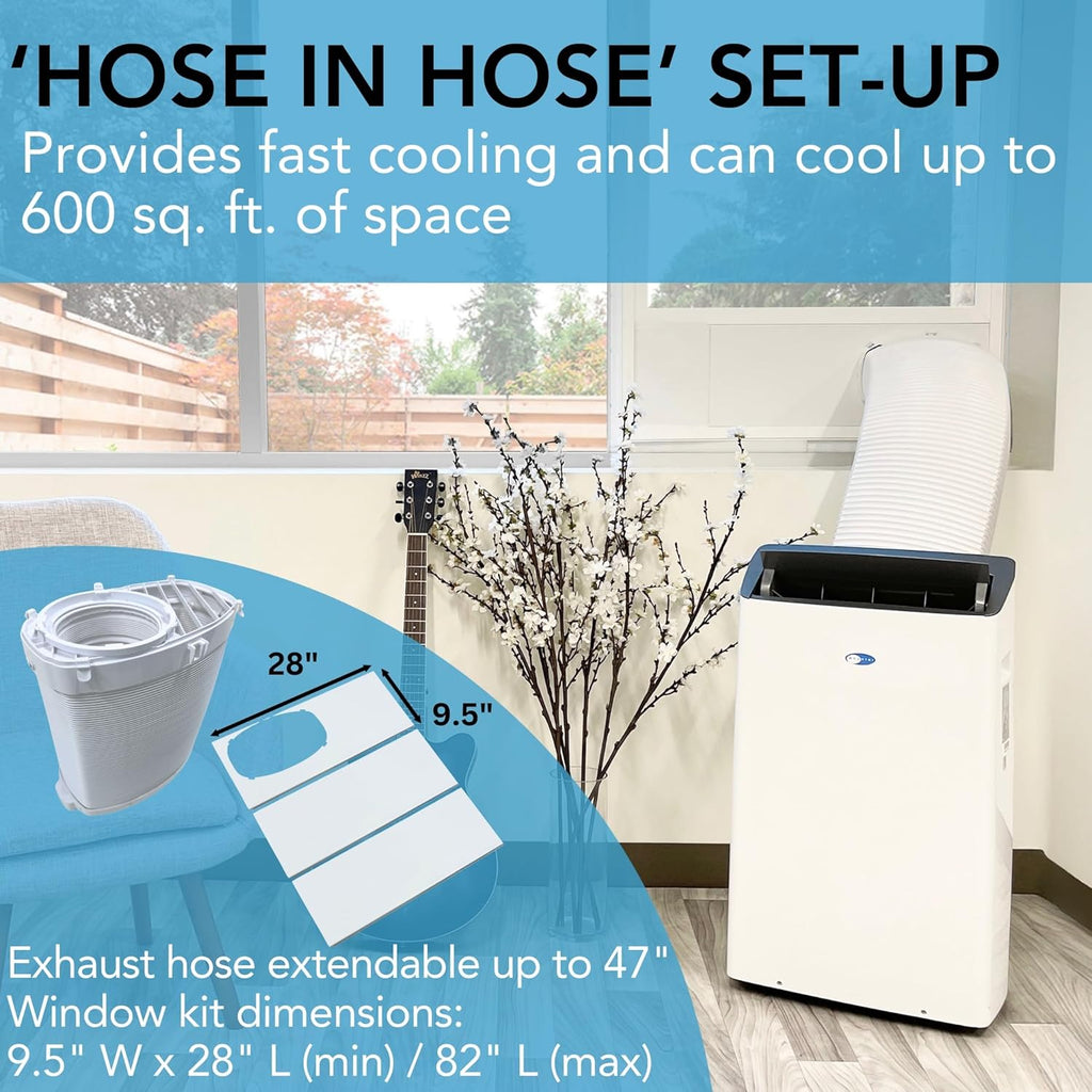 ARC-1230WNH 14,000 BTU (12,000 BTU SACC) NEX Inverter Dual Hose Cooling Portable Air Conditioner, Heater