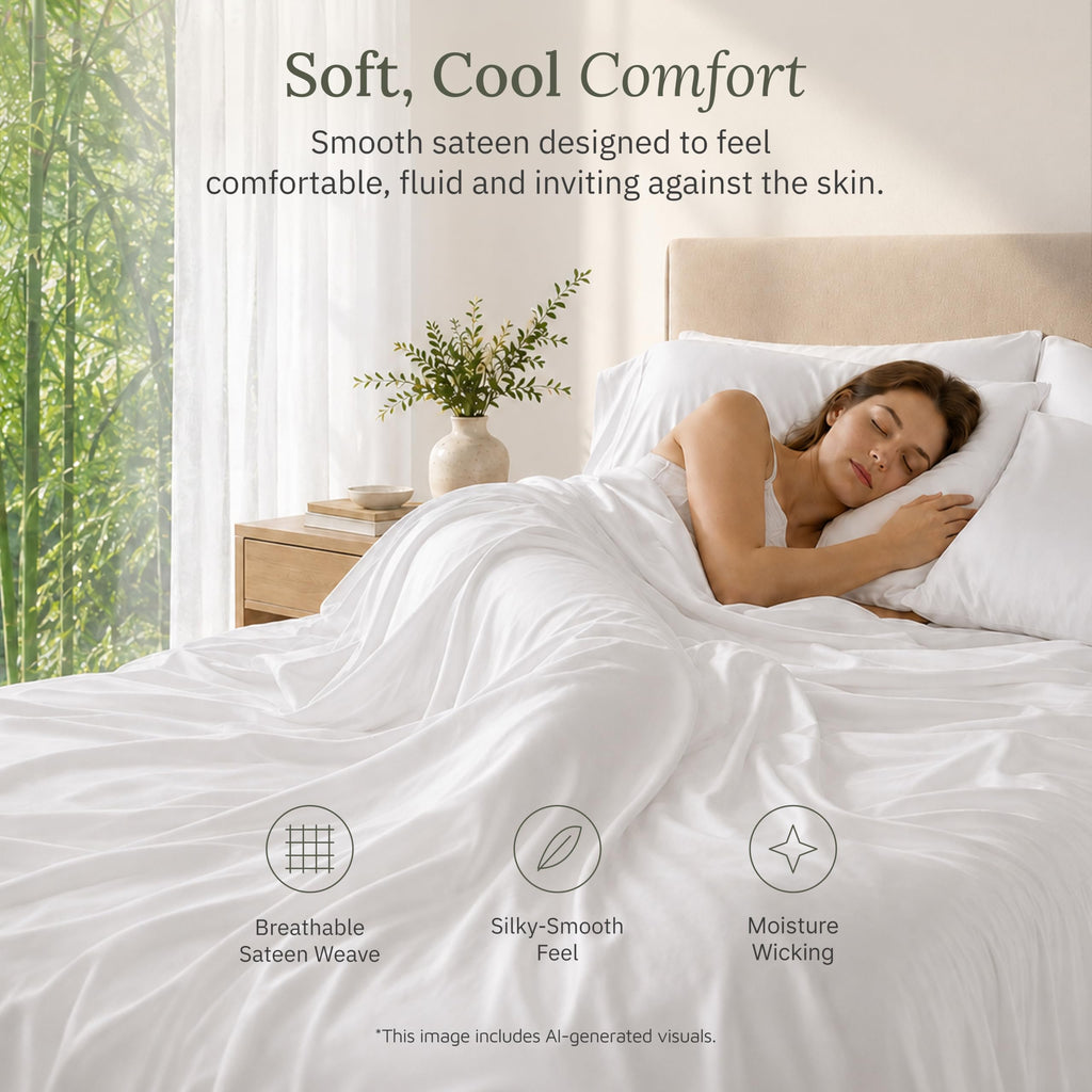 100% Viscose from Bamboo Sheets King Size, Navy Blue