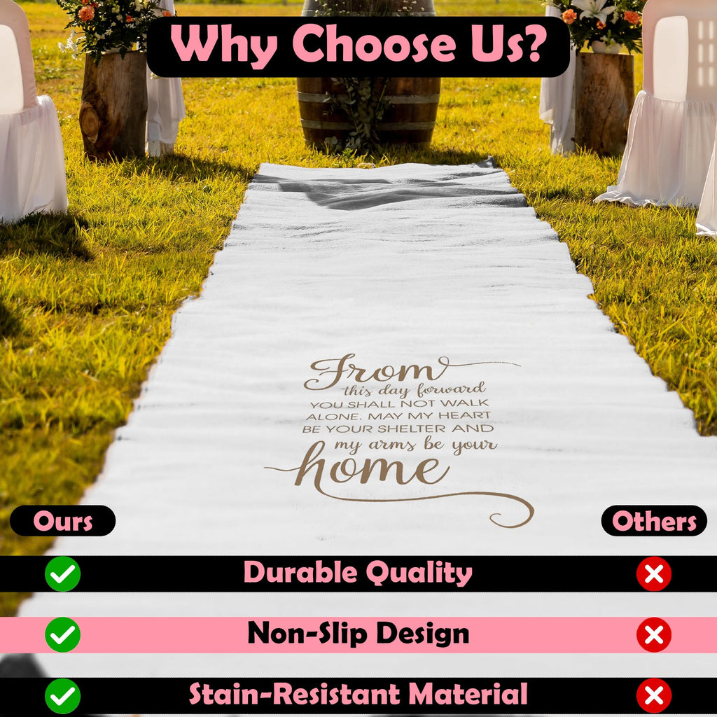 White Wedding Aisle Runner 100 Foot
