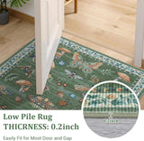 Mushroom Insect 8ft Round Rug Washable Non-Slip Soft Ultra-Thin Large Boho Circle Carpet for Entrywa