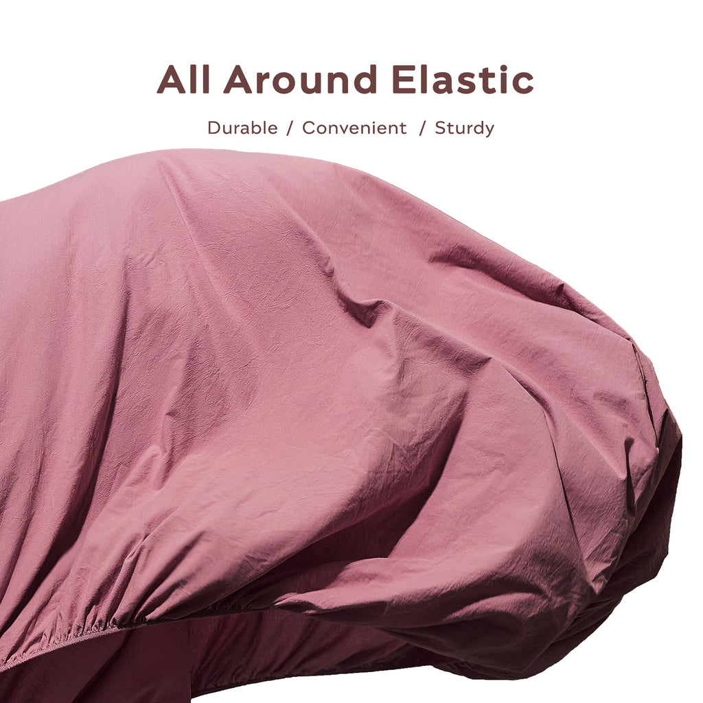 100% Washed Cotton King Fitted Sheet, 16-Inch Deep Pocket