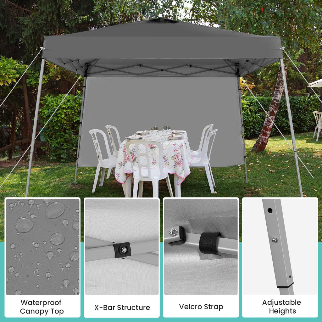 10X10 Slant Legs Pop Up Canopy Tent with 1 Sidewall