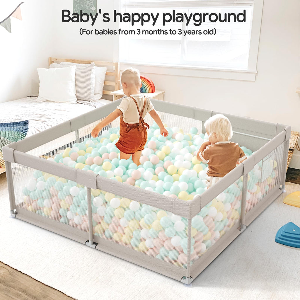 Baby Playpen with Mat, 71x59inch Extra Large Playpen for Toddlers