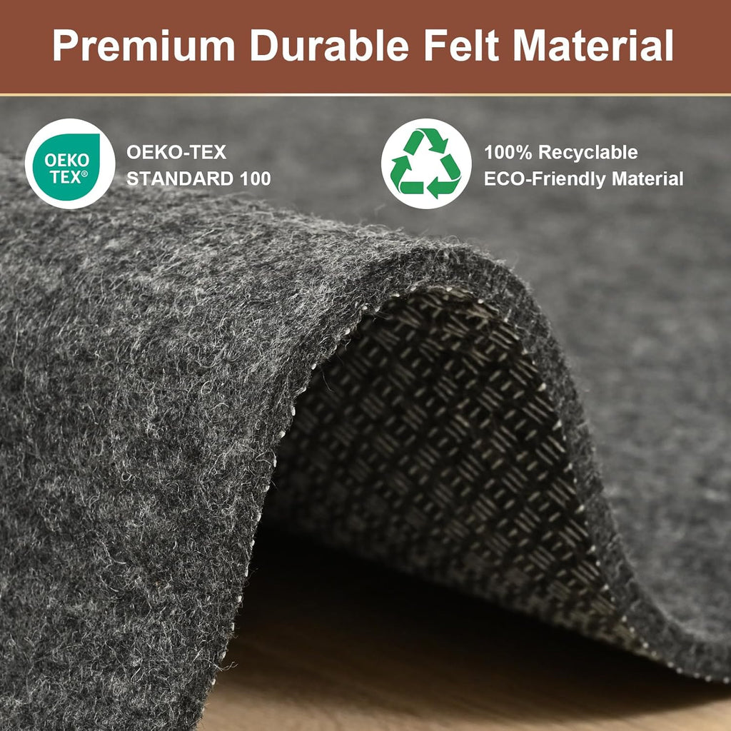 8x10 Feet Non Slip Rug Pad 1/4 inch Thick Felt and Silicone Backing, Dual Surface Cushion Rug Gripper for Hardwood