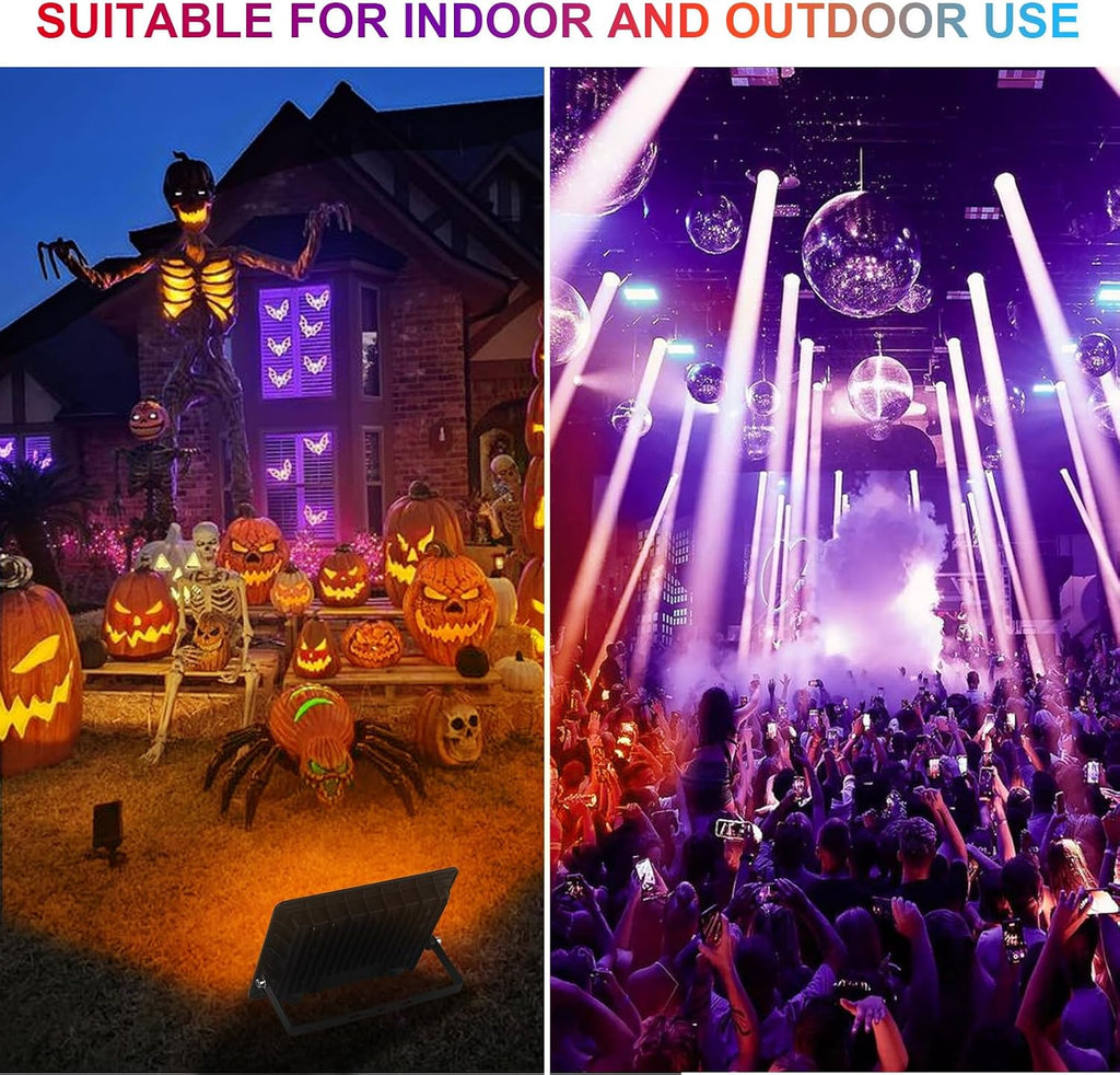 100W RGB LED Floodlight Outdoor, Smart RGBCW Flood Lights Colorful with Bluetooth WiFi APP Control Spotlight Color
