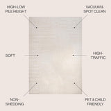 JONATHAN Y Hallie High-Low Curve Ivory/Cream Indoor/Outdoor Area Rug, 8x10, Minimalist, Japandi, Pet Friendly