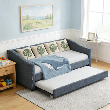 Twin Size Upholstered Daybed with Trundle