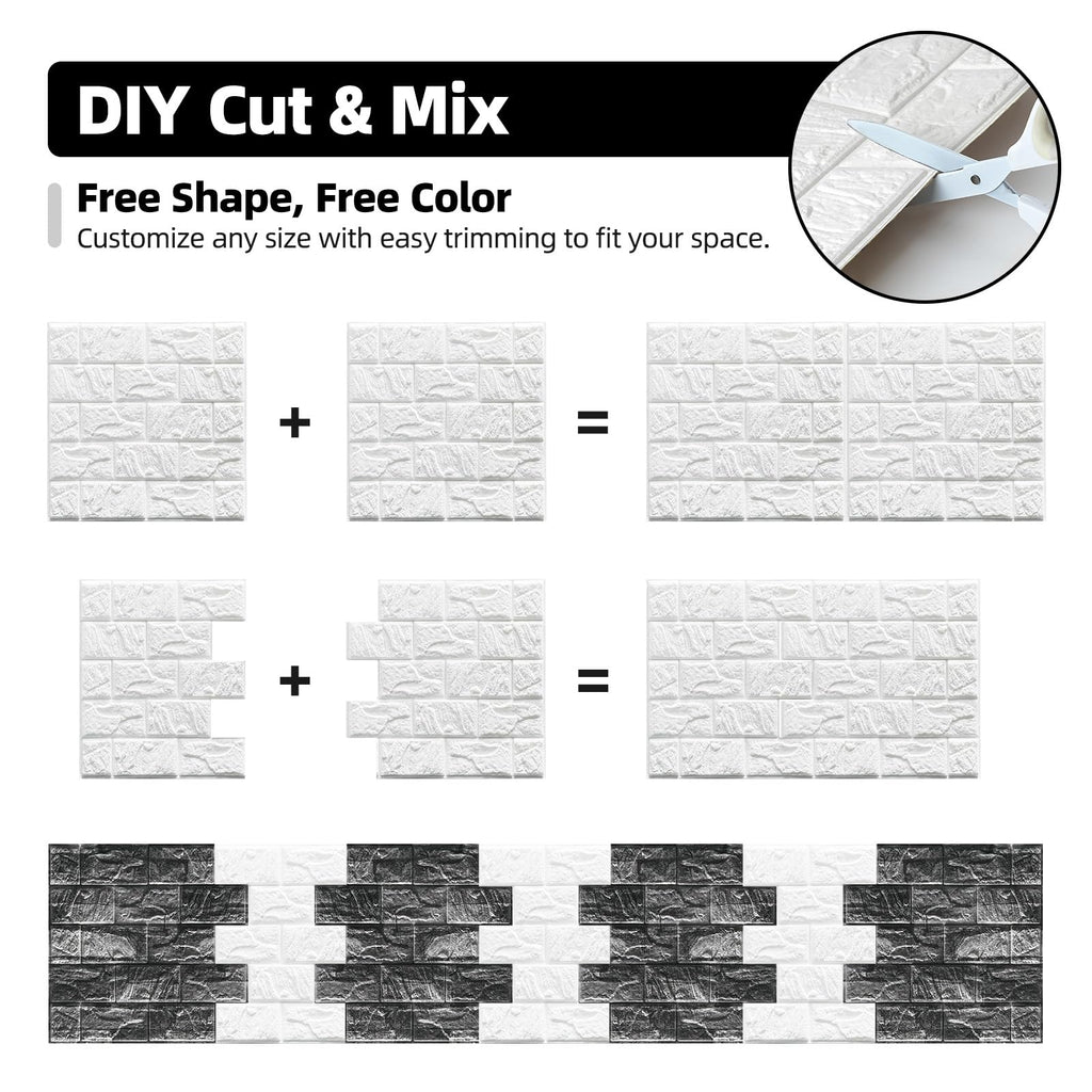 Peel and Stick 3D Wall Panels 12x12in PVC 10 Pack White