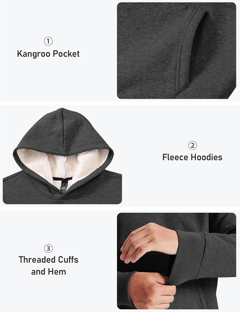 Boys Fleece Lined Hoodies Kids Winter Hoodies With Pocket