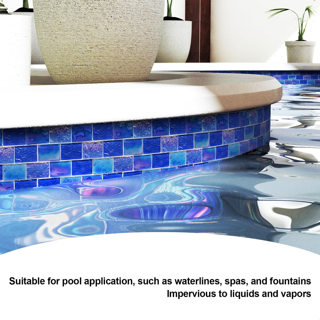 5 Sheets Glass Tile Mosaic Tiles Pool Tile Backsplash Bathroom Shower Tile (Cobalt Blue, 5 Sq.Ft)