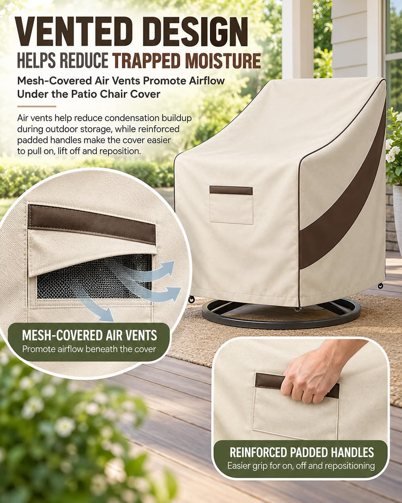 Waterproof 2 Pack, 600D Heavy Duty, 26x27x34 Beige