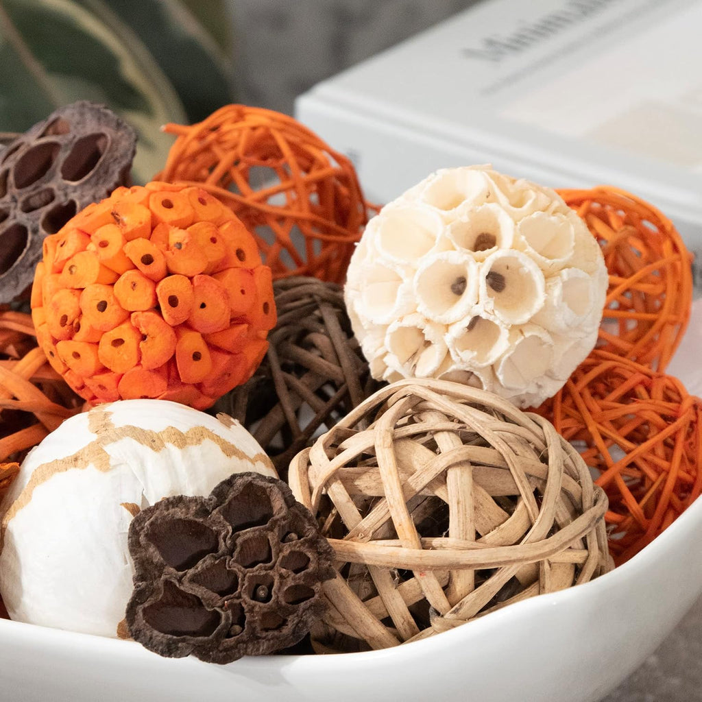 Large Decorative Vase Filler Bag with Orbs, Balls (Sunset Orange)