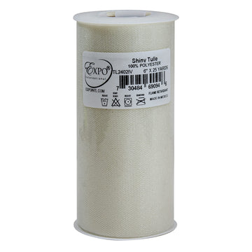 Shiny Tulle Spool of 25-Yard, Ivory