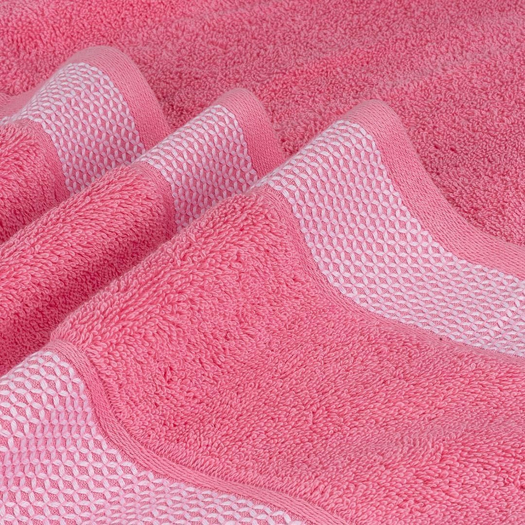 Solitaire 6Pcs 100% Egyptian Cotton Large Designer Towels Gift Set- Dusty Rose - Dusty Blue, 2Bath 2Hand 2Washcloths