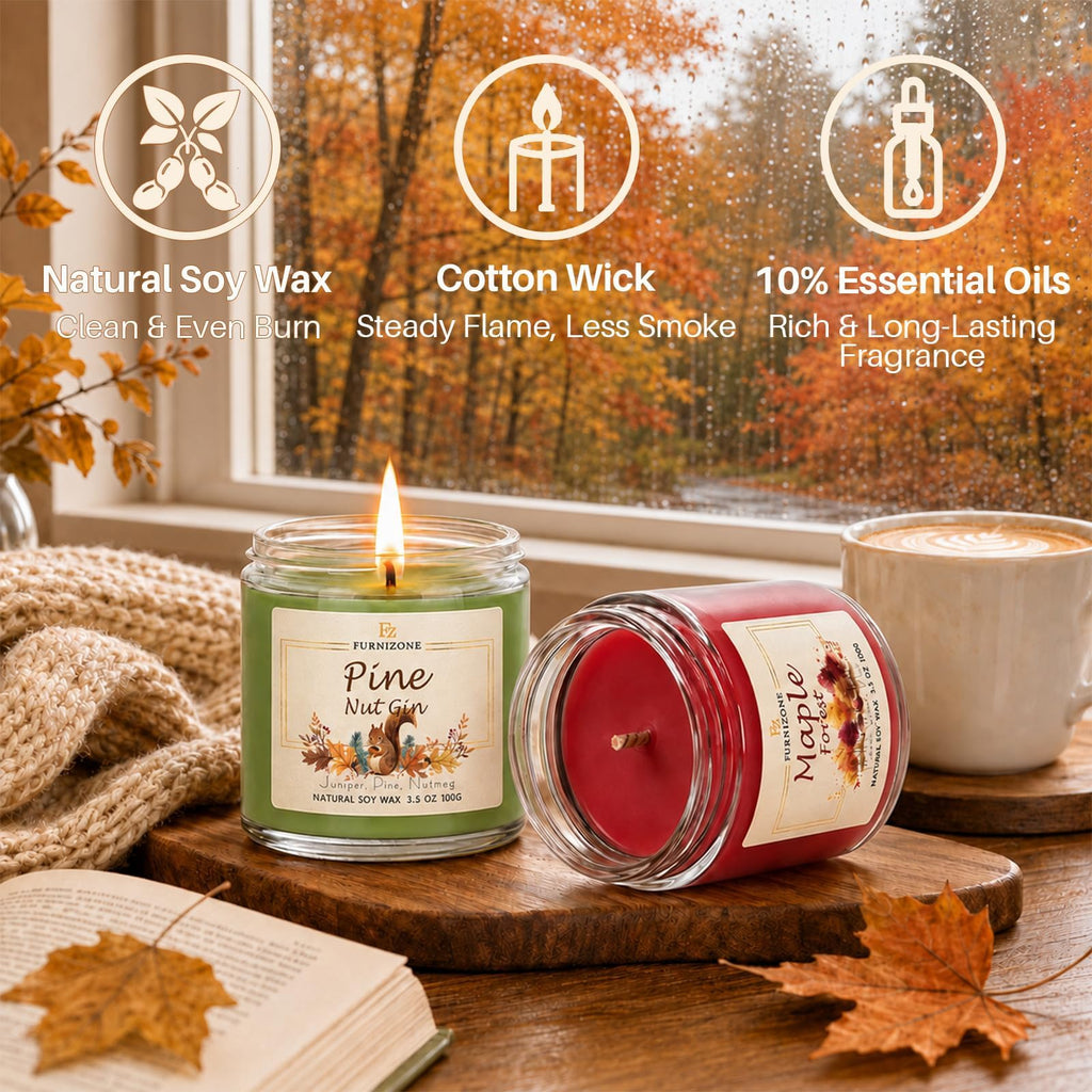 Fall Candles Scented, 6Pack Fall Scented Candle Gift Set for Women