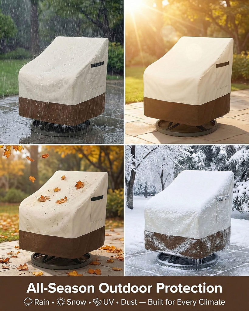 Outdoor 4-Pack, Heavy Duty 600D Oxford Fabric, Weather Resistant Waterproof Furniture Protectors 33W x 35D x 36H