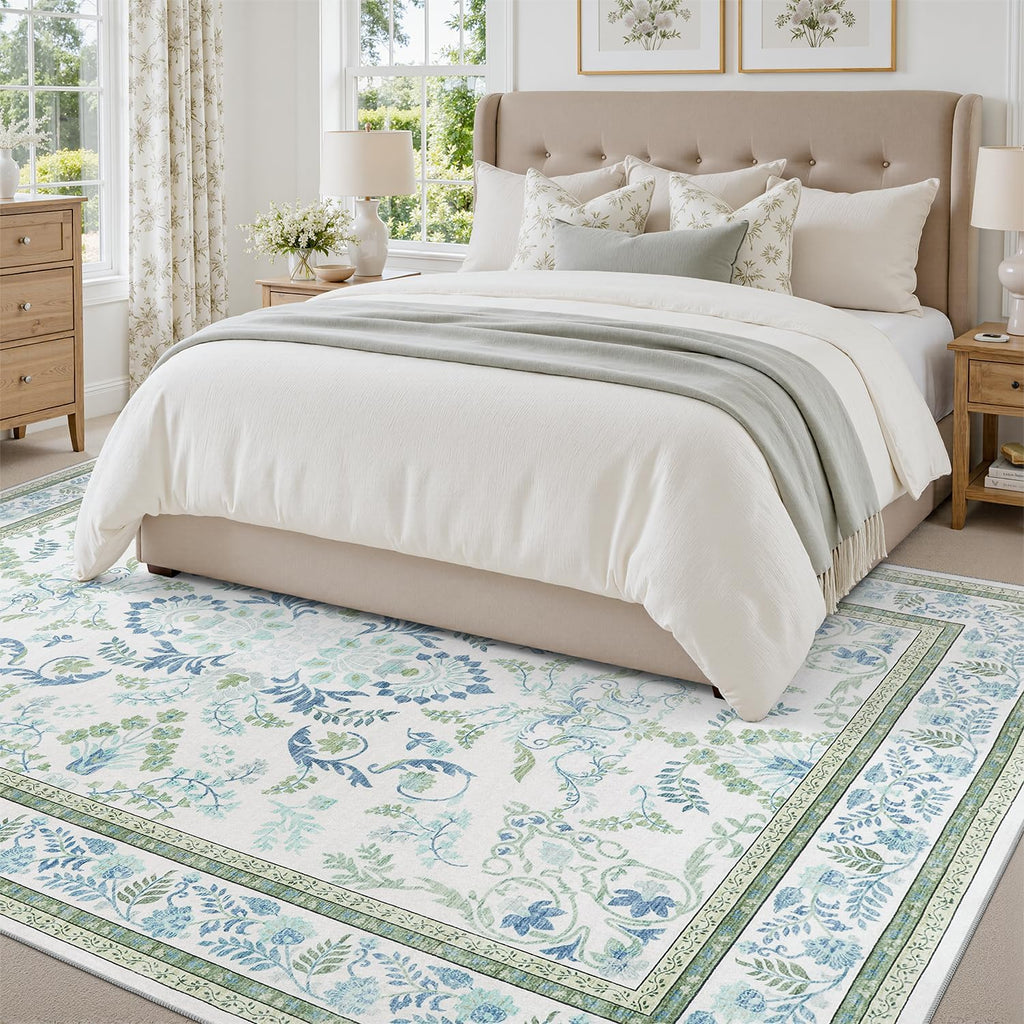 DCX Blue and Green Washable 8x10 Rug
