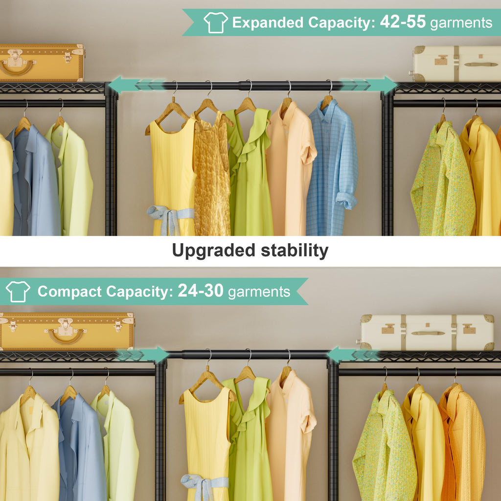 E06 Expandable Heavy Duty Clothes Rack for Reach-in Closet